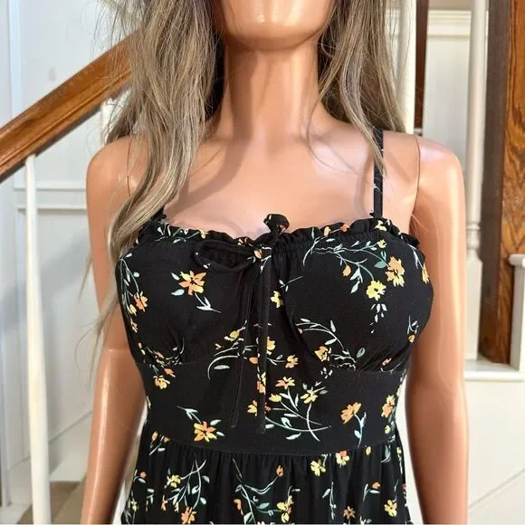 Black floral summer dress - Picture 2 of 10